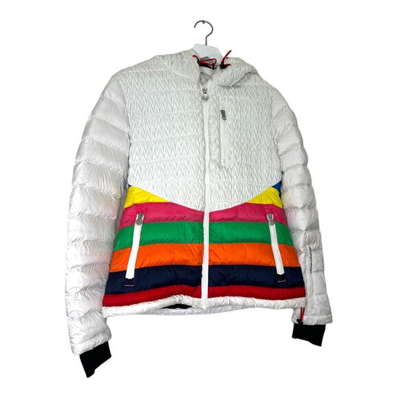 Perfect Moment Rainbow Chevron Down Ski Jacket Size Medium - Picture 14 of 14